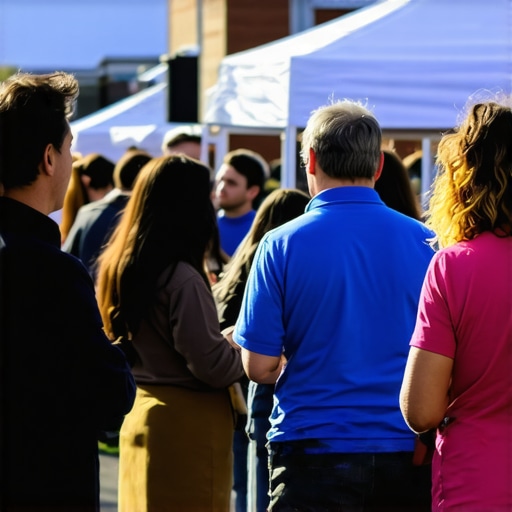 Local community gathering in Omaha with businesses and residents