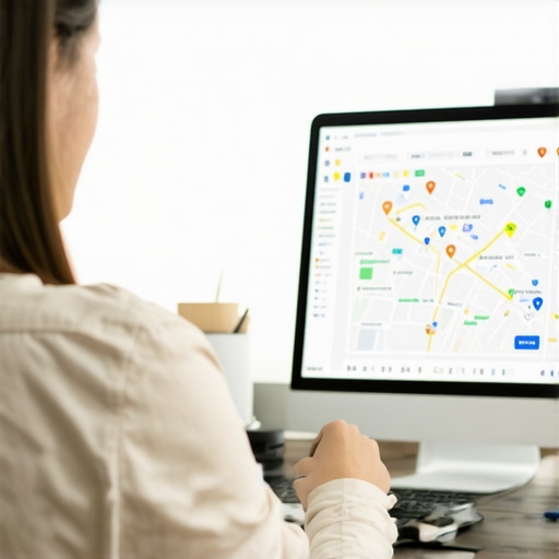 Optimizing Google Maps for Omaha Business Business owner working on Google My Business profile on laptop in Omaha