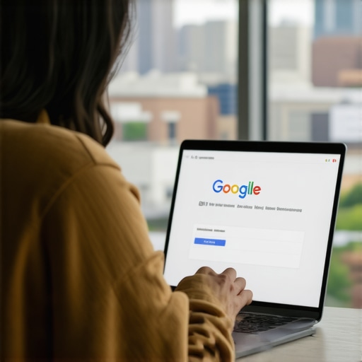 Person updating GMB profile with Omaha skyline