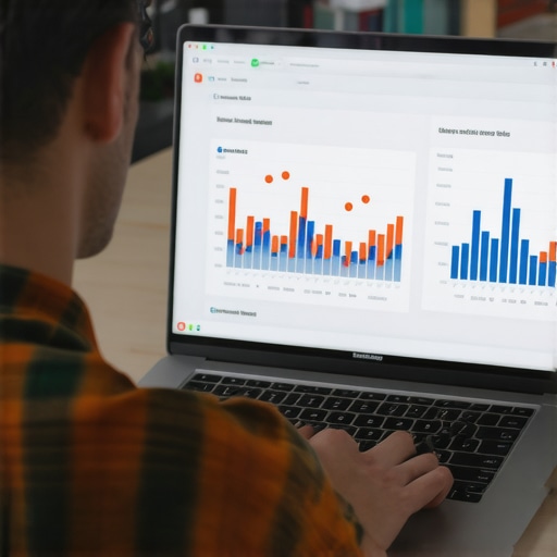 A digital marketing professional reviewing Omaha local SEO and Google Maps analytics on a laptop.