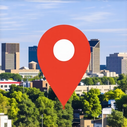Omaha Google Maps Pin Strategy Map pin icon over Omaha city skyline