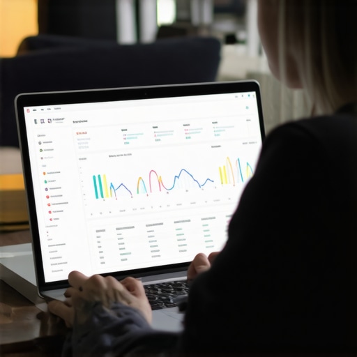 Person managing local SEO tools for Omaha business with dashboard display