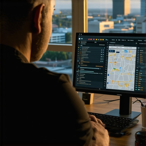 Analyzing Omaha SEO Strategy Business owner analyzing SEO data and maps for Omaha