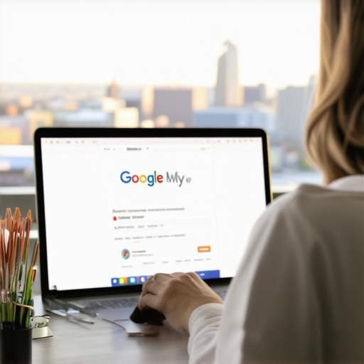 Person working on Google My Business profile for Omaha
